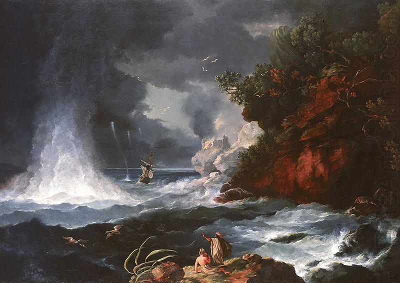 William Hodges A View of Cape Stephens in Cook's Straits with Waterspout, 1776 china oil painting image